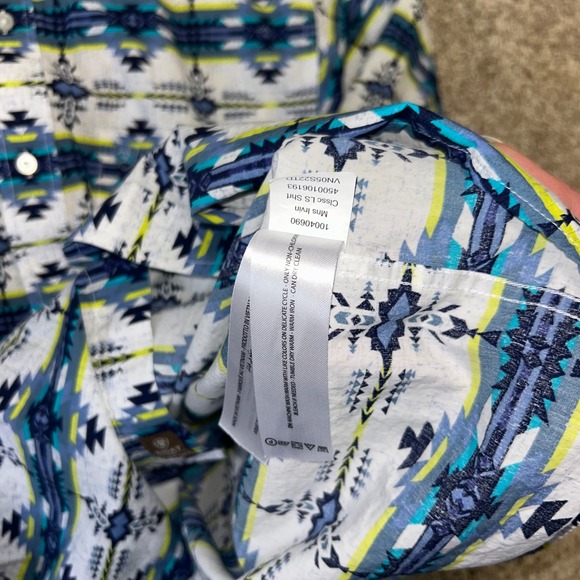 Ariat Button Down Men Shirt Size Medium Aztec Southwestern Cowboy Rodeo - Picture 10 of 10